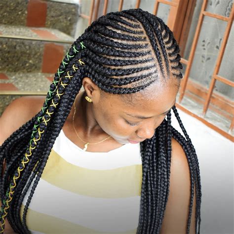 As you go along, you need to add more synthetic hair so as to create bigger braids. Ghana Braids Styles 2020 You Should Try for Fancy New Look