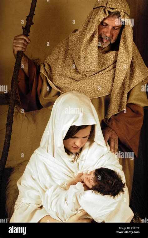 Living Christmas Nativity Scene Reenacted With A Real 18 Days Old Baby