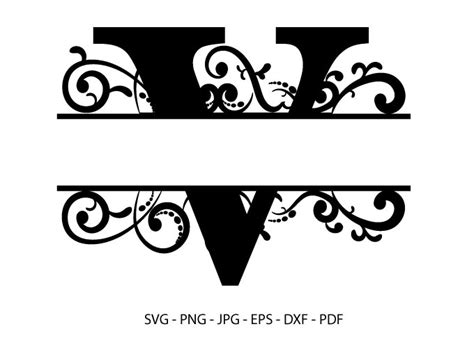 V Alphabet Split Font Monogram Graphic Graphic By Redcreations Creative Fabrica