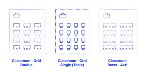 Classroom Grid Single Table Dimensions And Drawings