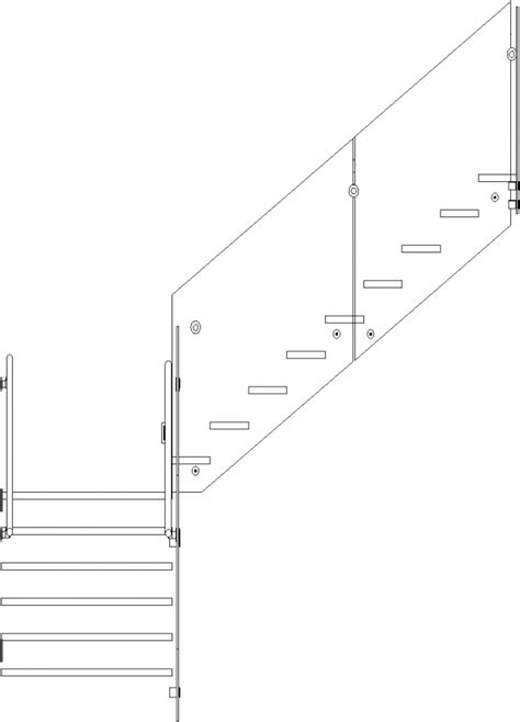 Mm Wide Steel Railings With Glass Stairs Right Side Elevation Dwg