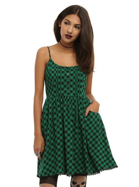 Green And Black Plaid Dress Hot Party Dresses Girls Party Dress Day