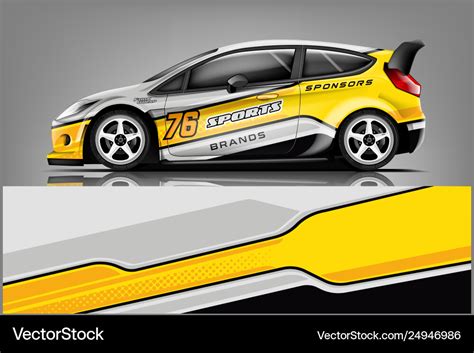 Car Decal Wrap Design Graphic Abstract Str Vector Image