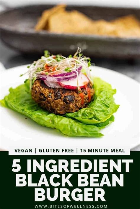 5 Ingredient Vegan Black Bean Burger Recipe Black Bean Burger Recipe
