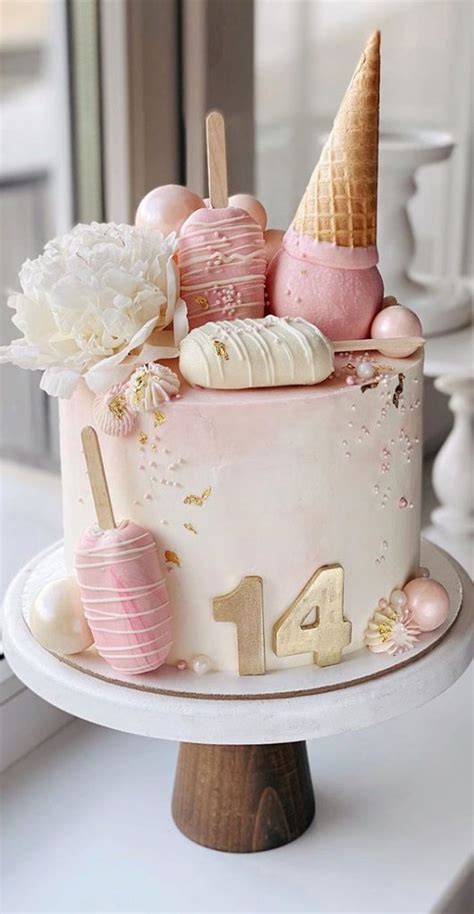 49 Cute Cake Ideas For Your Next Celebration Pink And White Illustration