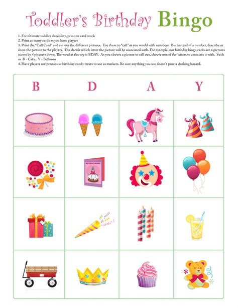 Birthday Bingo Free Printable There Are Four Different Bingo Cards Plus