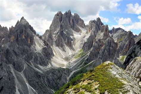 Cadini Di Misurina Trail Path Italian Unesco Dolomite Alps Stock Photo