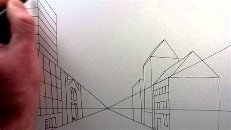 How To Draw A City Street View In One Point Perspective Tl Youtube
