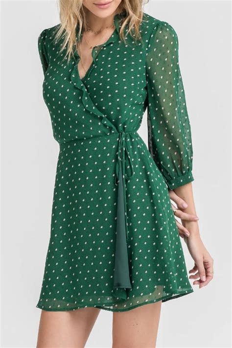 Green Polka Dot Mini Dress Dresses Polka Dot Mini Dresses Mini Dress