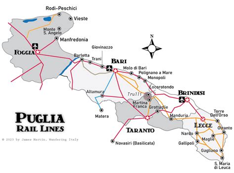 Puglia Rail Map And Guide Wandering Italy