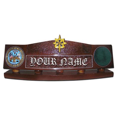 Us Army Military Intelligence Desk Wooden Name Plate Us Federal