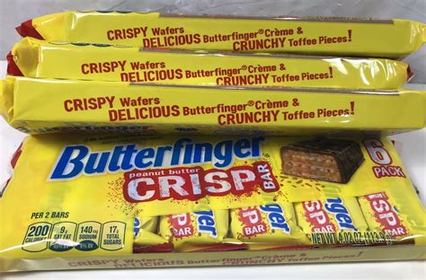 4 Packs Butterfinger Crisp Fun Size Hydrogenated Original Recipe 6 Pack