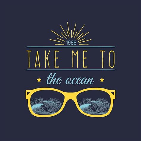 Premium Vector Take Me To The Ocean Vector Hand Lettering