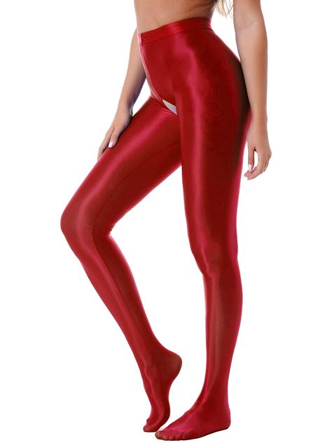 msemis women glossy oil shiny opaque pantyhose shimmery tights skinny leggings for honeymoon