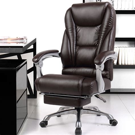 Luxurious And Comfortable Office Computer Armchair Ergonomic Lying Boss Chair Household Leather