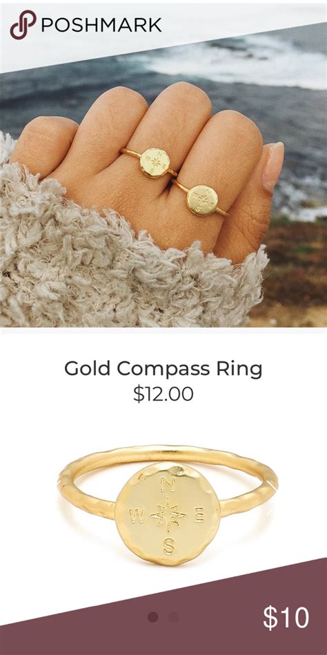Pura Vida Compass Ring Gold Brand New Gold Compass Gold Rings