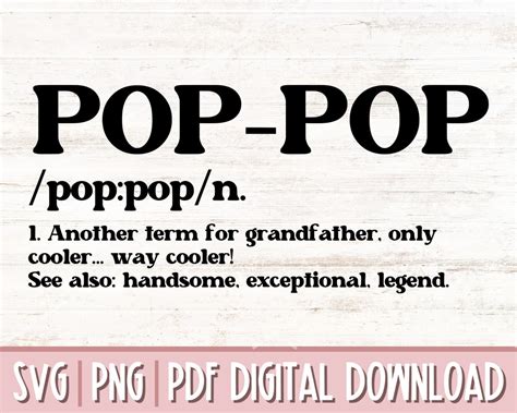 Pop Pop Svg Png Pdf Fathers Day Svg Pop Pop Definition Svg Grandpa