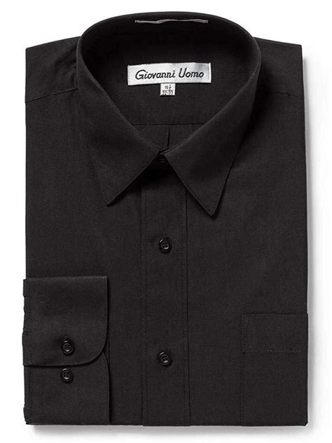 Gentlemens Collection Mens Regular Fit Long Sleeve Solid Dress Shirt