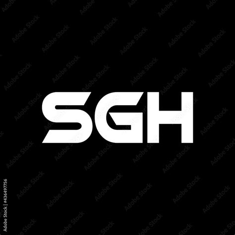 sgh letter logo design with black background in illustrator vector logo modern alphabet font