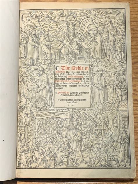 1539 Great Bible The First Edition Of King Henry Viiis Bible