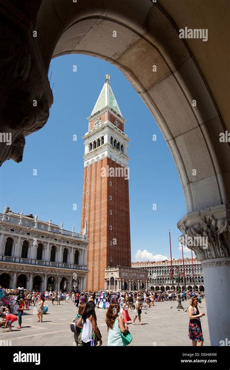 Venice St Mark S Campanile Campanile Di San Marco And National Library Of St Mark S At