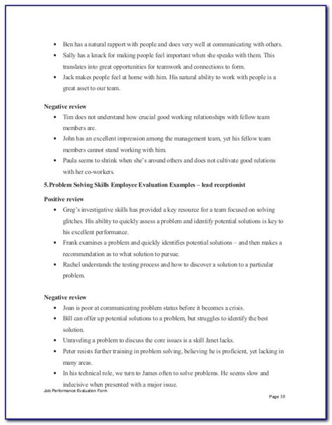 Is it employee performance review time? Receptionist Self Evaluation Form Pdf - Form : Resume ...