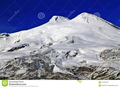 View Of Mount Elbrus From Mount Cheget Russia Kabardino Balkaria