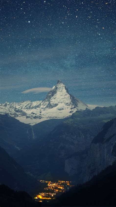 Nature Wallpaper Switzerland Alps Mountains Night Beautiful Landscape