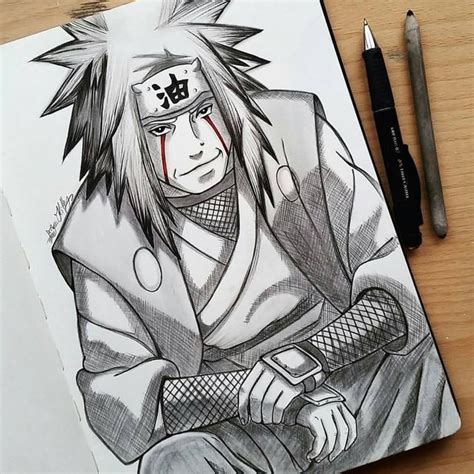 Jiraiya Senpai Naruto Sketch Drawing Naruto Drawings Anime Drawings