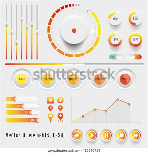 User Interface Design Elements Clean Ui Stock Vector Royalty Free