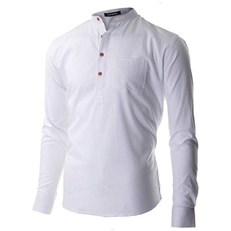 flatseven men s casual mandarin collar popover shirt 255 brl liked on polyvore featuring me