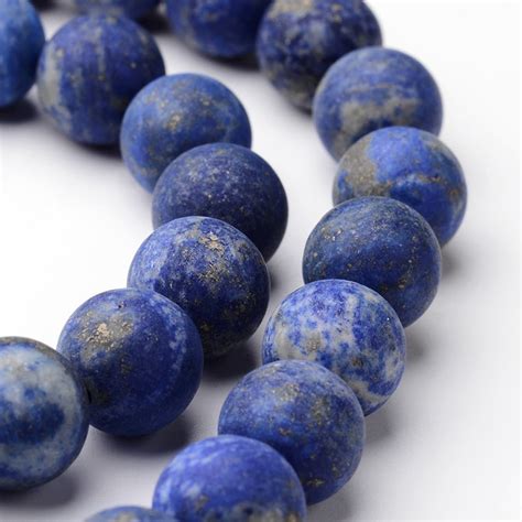Natural Matte Blue Lapis Lazuli Gemstone Round Beads Grade A Sold By Inch Strand Size