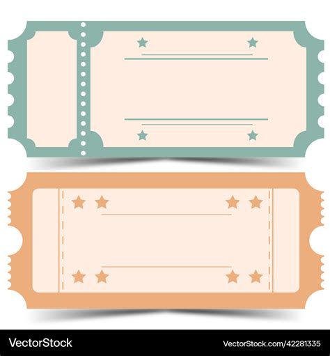 Set Blank Ticket Template Royalty Free Vector Image