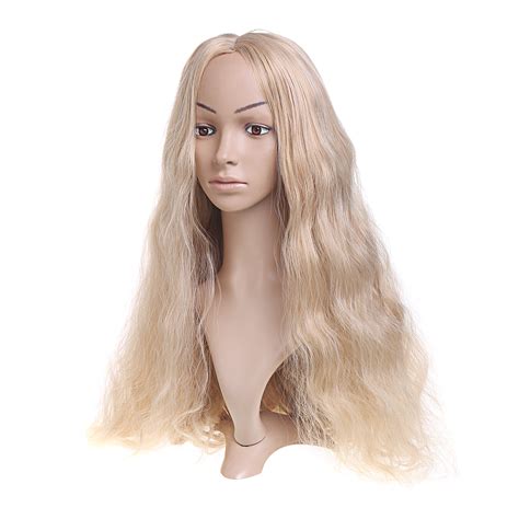 14 26 long blonde wavy wig synthetic lace front wig heat resistant fiber hair ~ yvette kuznetsova