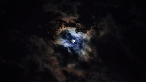 Moon Clouds Sky Night Wallpaper 2560x1440 Qhd