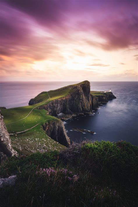 Neist Point Lighthouse On The Isle Of Sky Scotland Oc Isle Of Skye