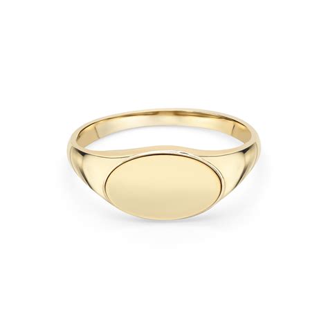 Ct Yellow Gold Oval Signet Ring Rj Barber Sons