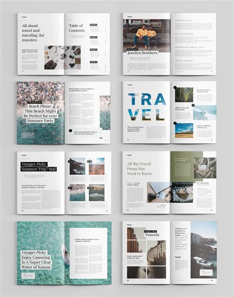 Magazine Template Indesign 20 Pages A4 And Us Letter Size Book