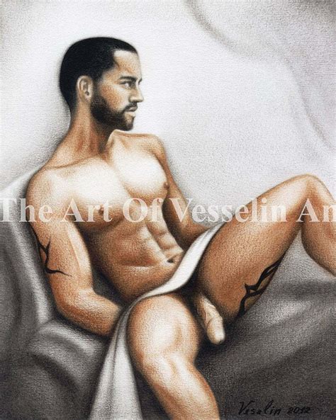 Print Of An Original Male Nude Oil Painting Nice Man Erotic Art