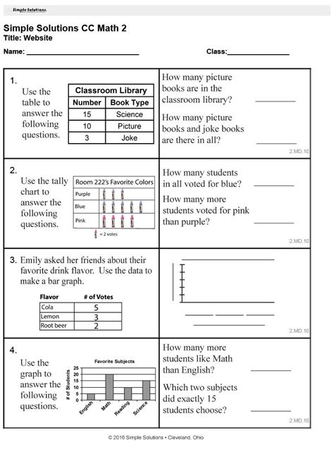 Free Printable Common Core Math Worksheets