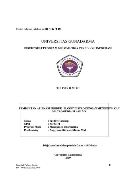 Judul Skripsi Sistem Informasi Universitas Gunadarma - Kumpulan