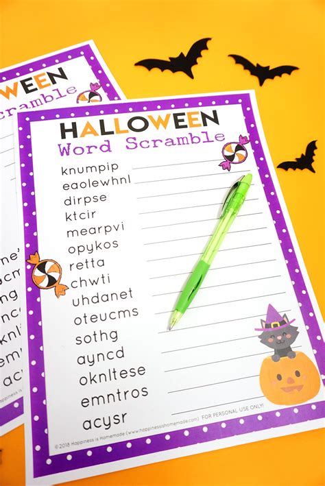 Word maker is a math puzzle educational game. Halloween Word Scramble - This printable Halloween Word ...
