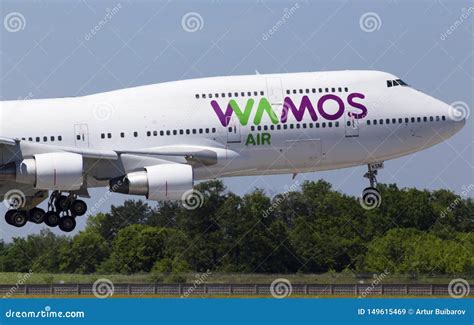 Ec Ksm Wamos Air Boeing 747 400 Aircraft Landing On The Runway Of
