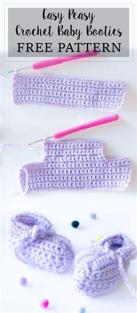 Baby Booties Crochet Pattern Easy Simple Newborn