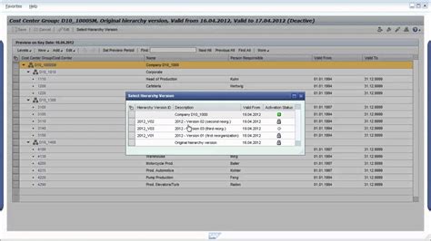6 Sap Planning Cost Center Hierarchy Maintenance Youtube