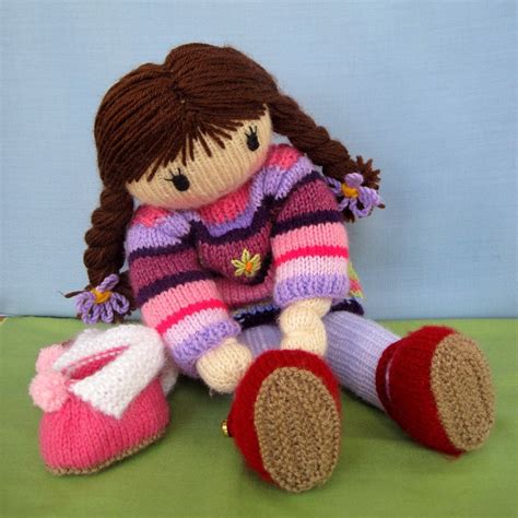 Posy Doll Knitting Pattern Knitted Doll Pdf Instant