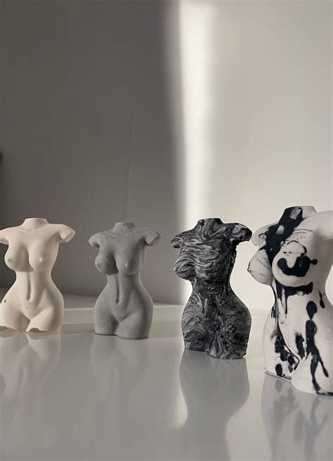 Female Torso Body Sculpture Ceramic Concrete Texture Hand Made Etsy