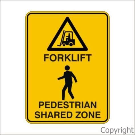 Forklift Pedestrian Shared Zone Sign Border Lifting And Safety Pty Ltd