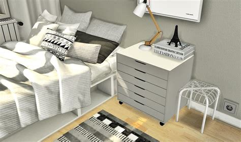 Mxims Sims 4 Bedroom Ikea Alex Drawers Sims 4 Cc Furniture