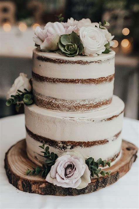 2 Tier Rustic Wedding Cake Designs